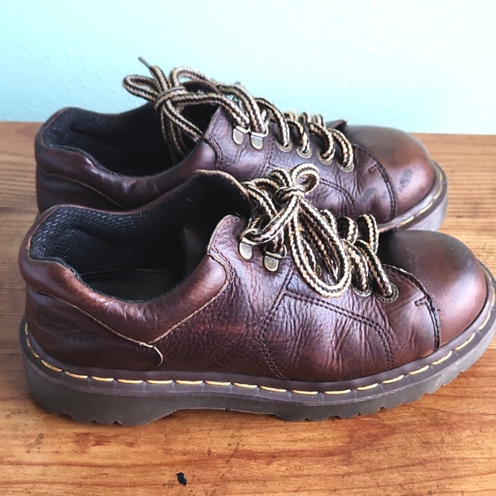 Dr. Martens Brown Leather Lace-Up Flats